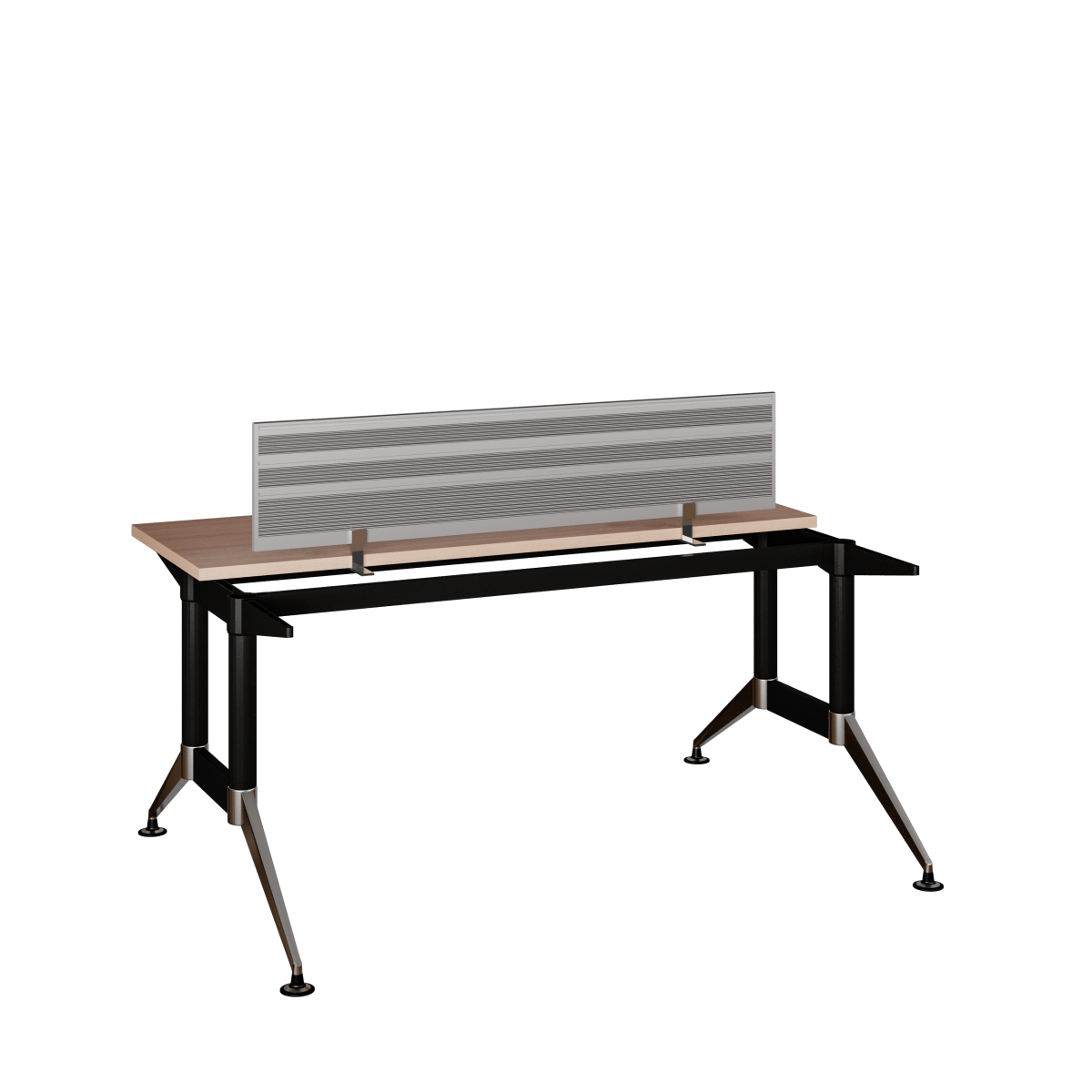 Estación Tech B Chrome 2 Usuarios 1.60x.60 Mampara Acústica - Ergonomik escritorio Office Class