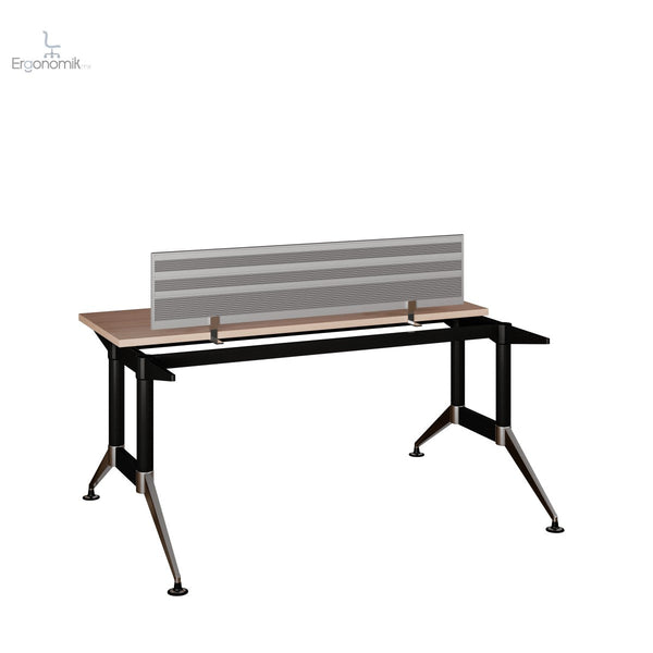 Estación Tech B Chrome 2 Usuarios 1.60x.60 Mampara Acústica - Ergonomik escritorio Office Class