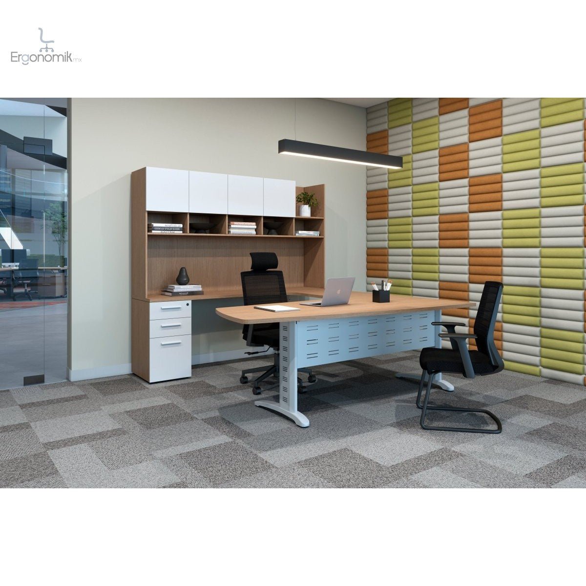 Librero Permassa Ejecutivo Madera - Ergonomik escritorio Office Class