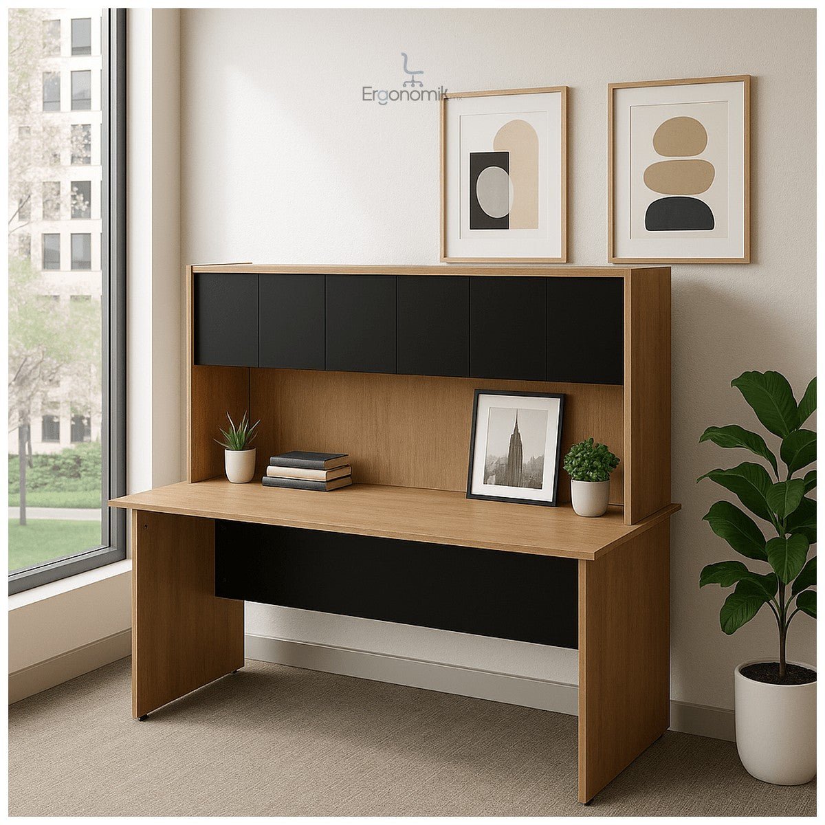 Librero sobre Credenza con Puerta 142 x 85 cm - Ergonomik credenza OFIK