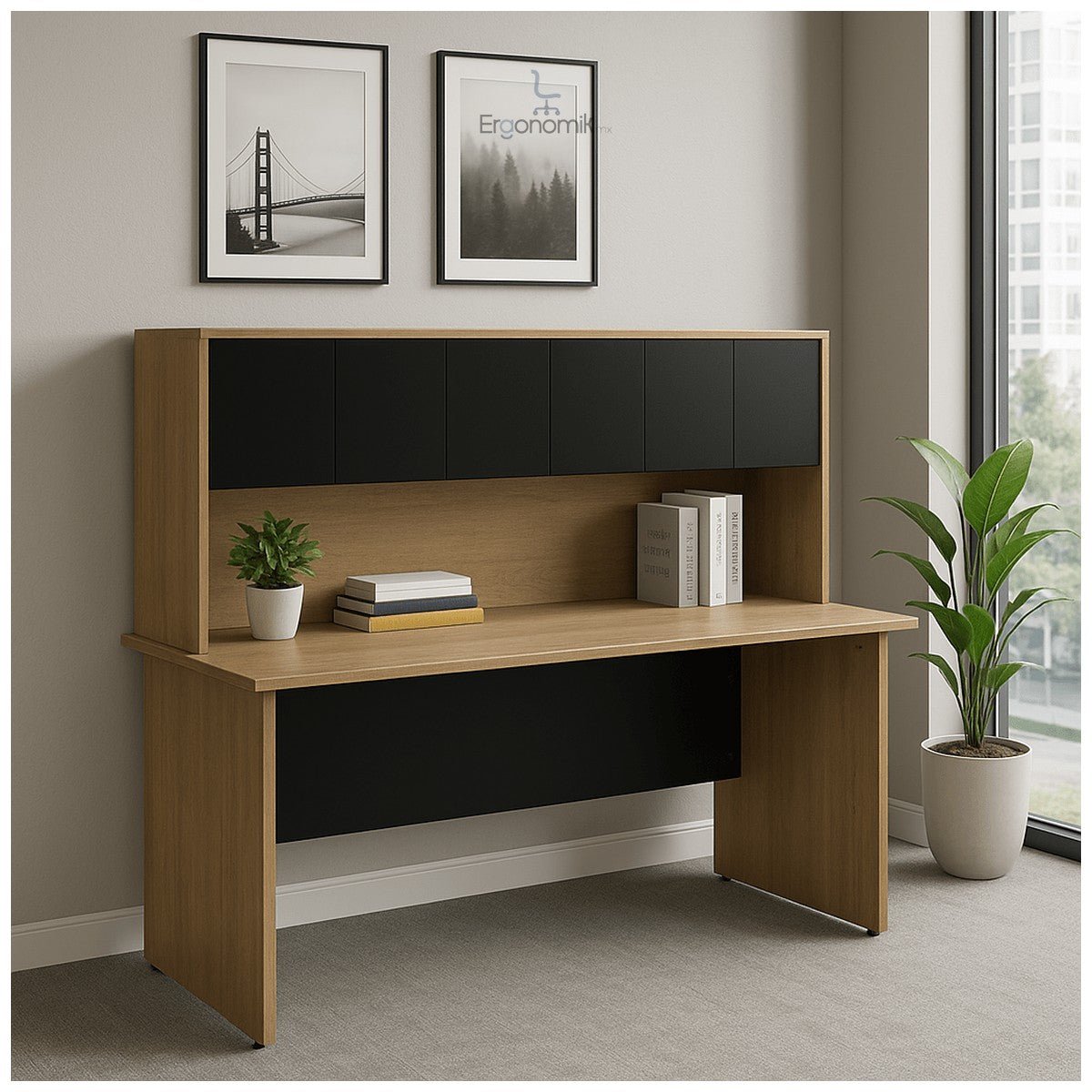 Librero sobre Credenza con Puerta 172 x 85 cm - Ergonomik credenza OFIK