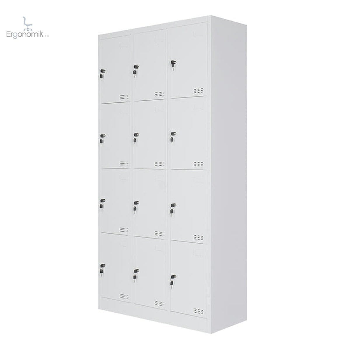 Locker Metalico 12 Puertas MC Blanco Desarmado - Ergonomik casillero Ofik