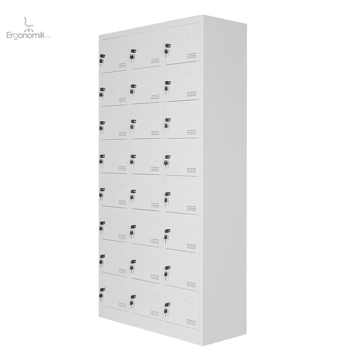 Locker Metalico 24 Puertas MC Blanco - Ergonomik casillero Ofik