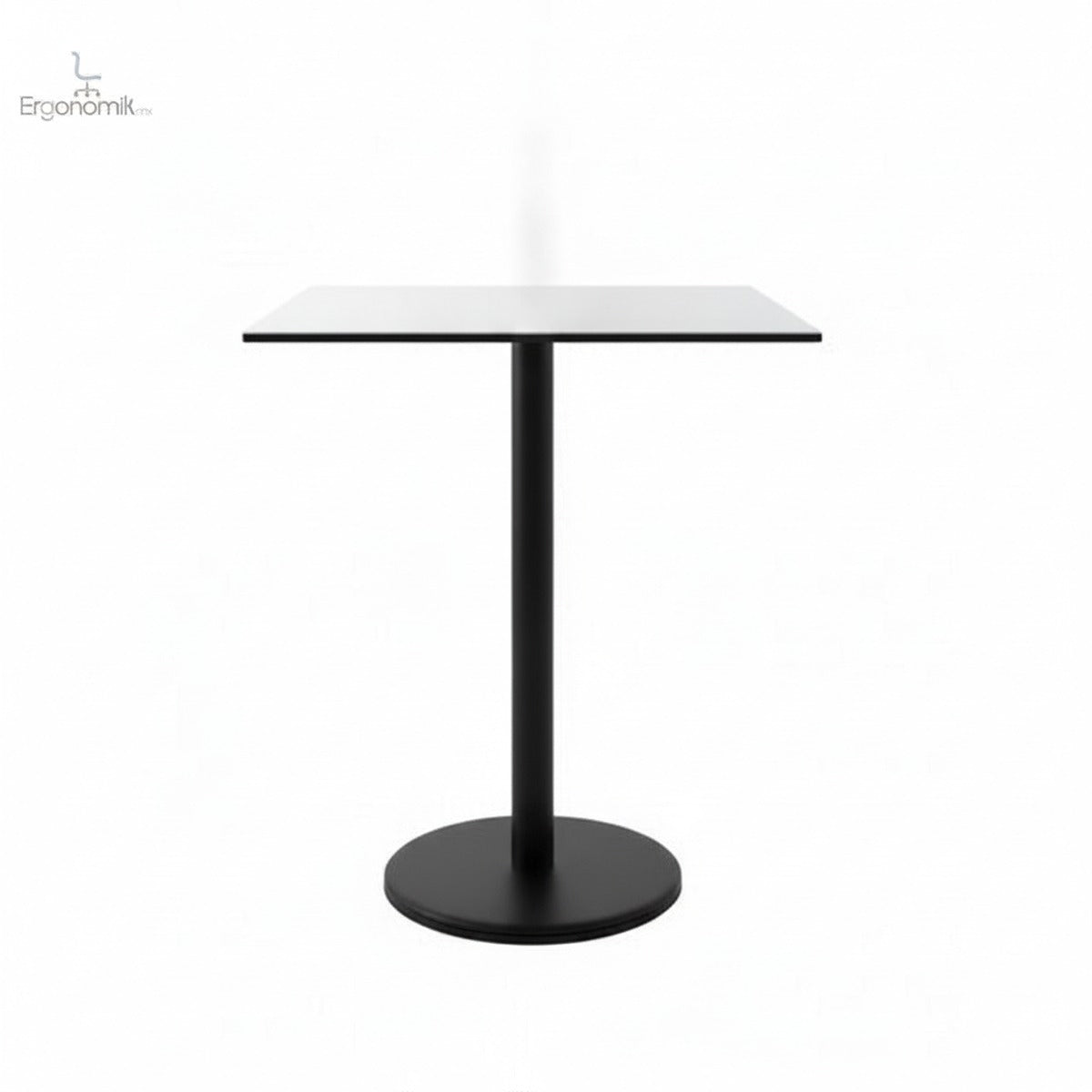 Mesa Stato Cuadrada cubierta blanco base negro 74cm - Ergonomik