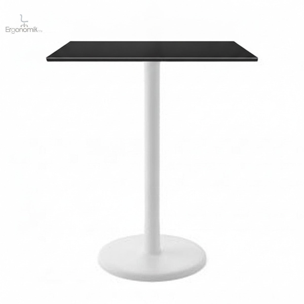 Mesa Stato Cuadrada cubierta negro base blanco 110cm - Ergonomik