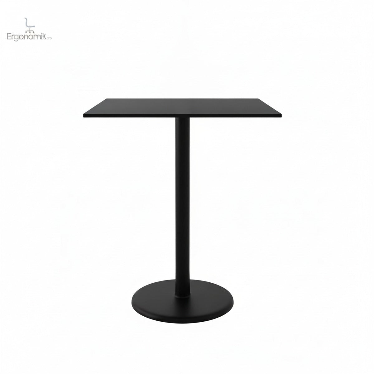 Mesa Stato Cuadrada cubierta negro base negro 74cm - Ergonomik