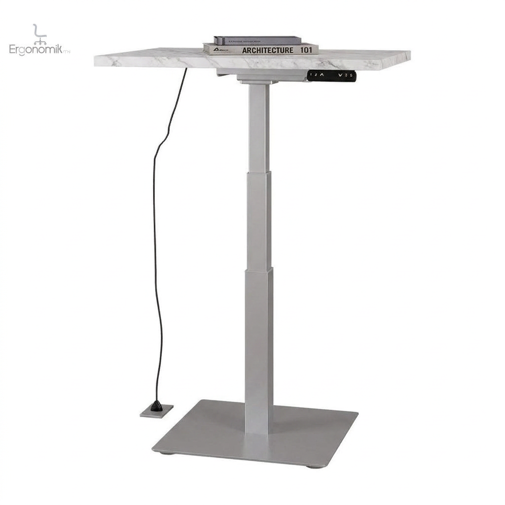 Mesa Ascend Individual altura ajustable - Silver / Carrara blanco