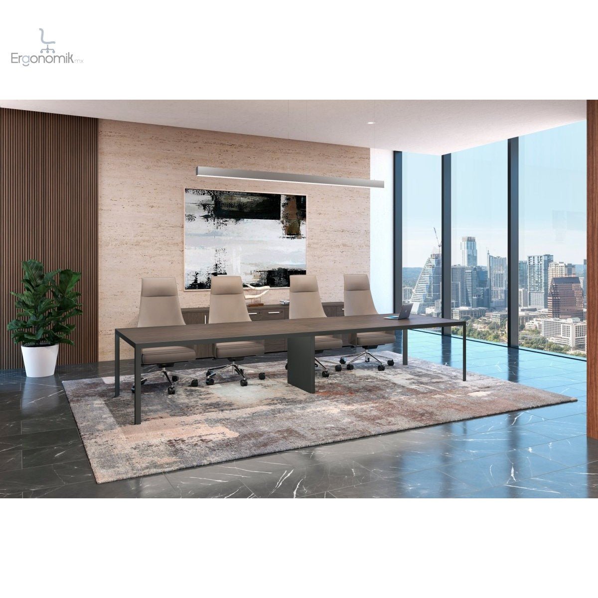 Mesa de Consejo Studio Electrificable Madera - Ergonomik mesa de juntas Office Class