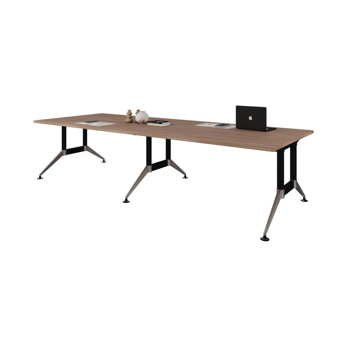 Mesa de Consejo Tech B Chrome Rectangular 3.60 x 1.20 m - Ergonomik escritorio Office Class