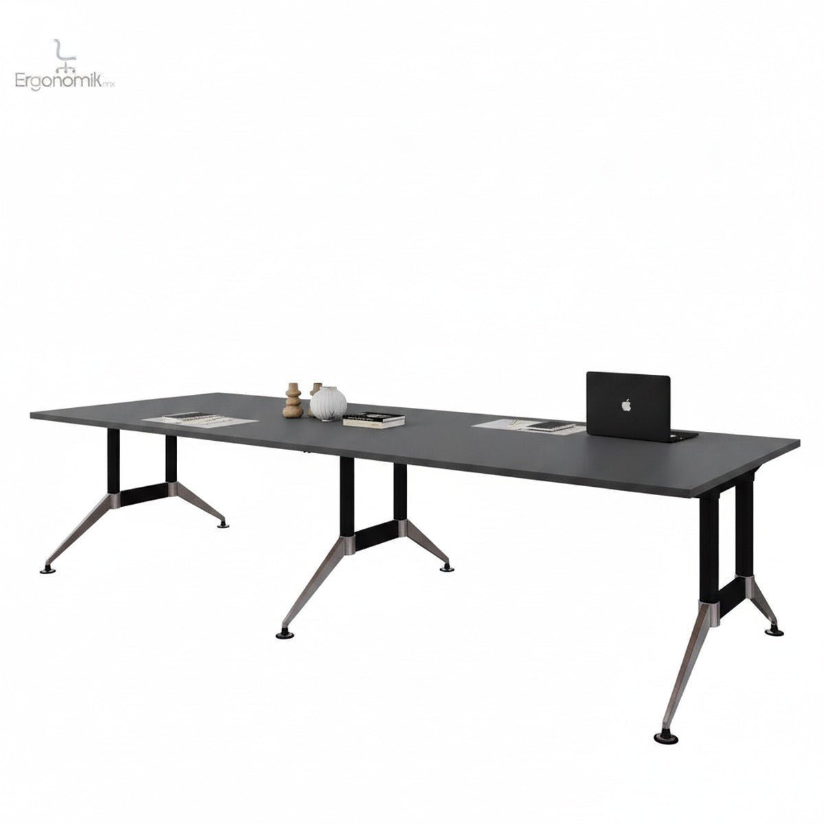 Mesa de Consejo Tech B Chrome Rectangular 3.60 x 1.20 m - Ergonomik mesa de juntas Office Class