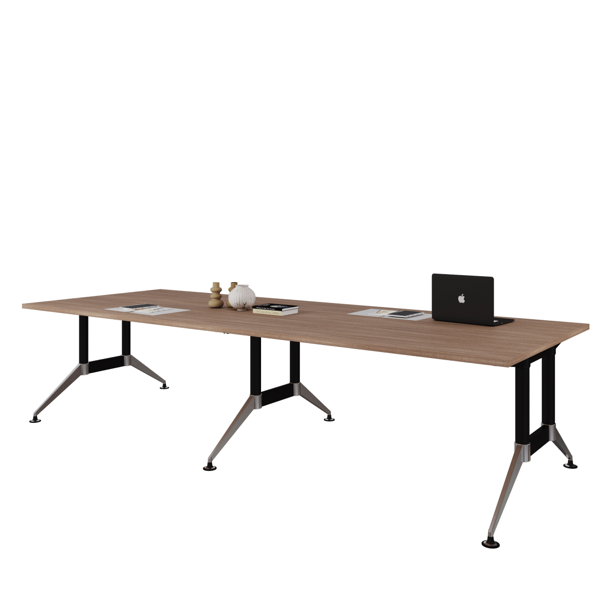 Mesa de Consejo Tech B Chrome Rectangular 3.60 x 1.20 m - Ergonomik escritorio Office Class