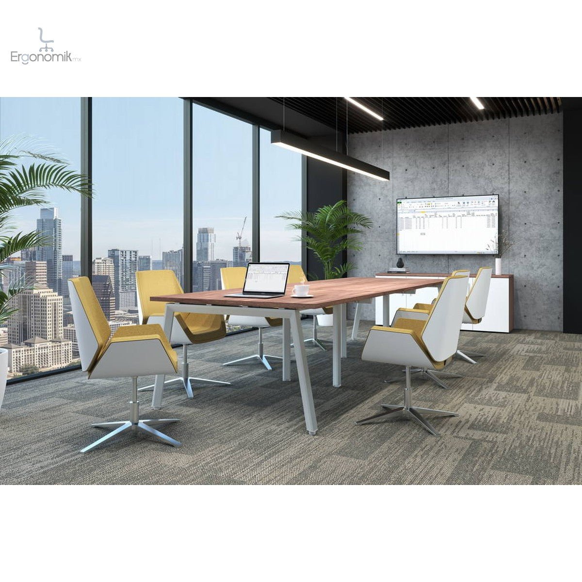 Mesa de juntas de Consejo Alpha 3.60m x 1.20m - Ergonomik escritorio Office Class