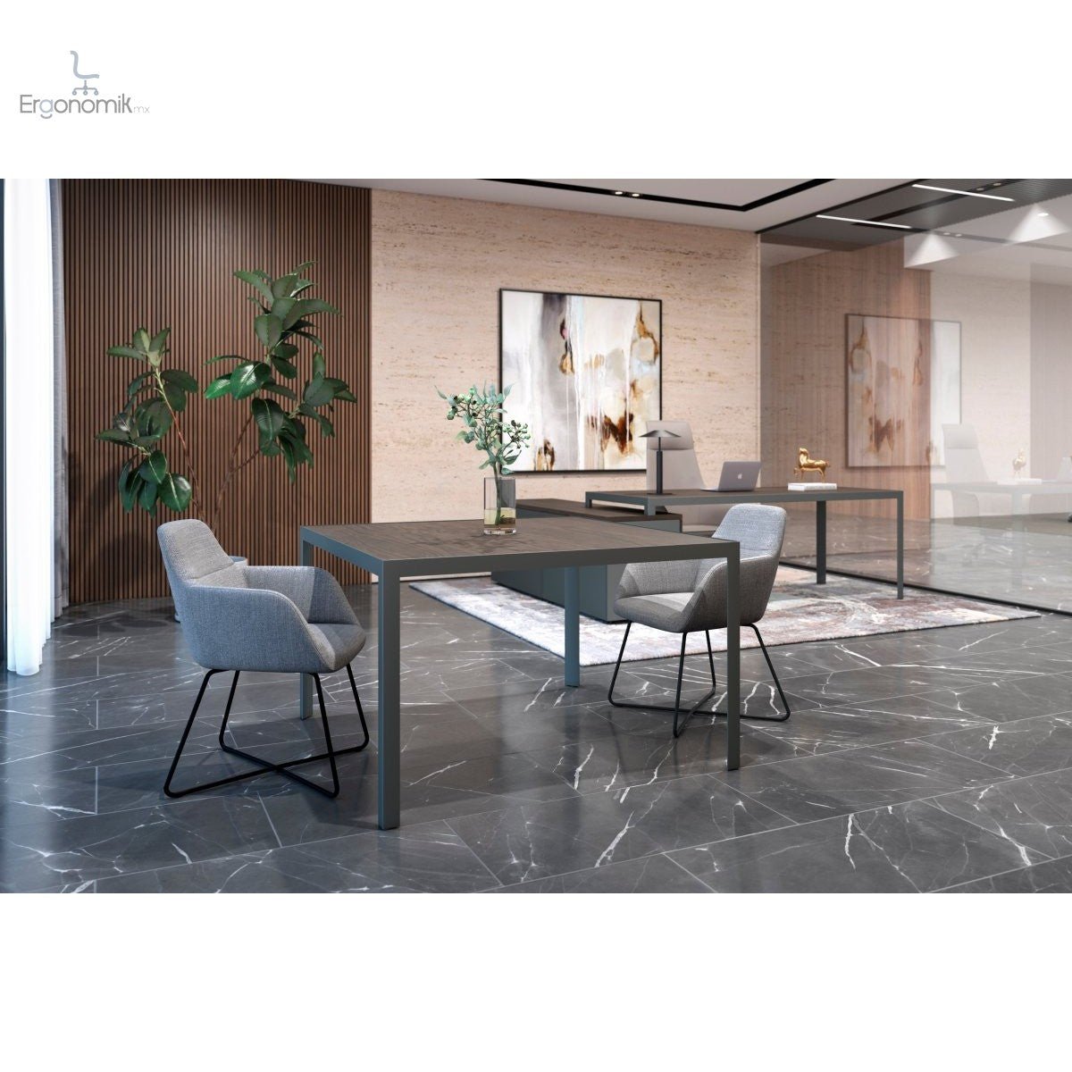 Mesa de Juntas Studio Melamina - Ergonomik mesa de juntas Office Class