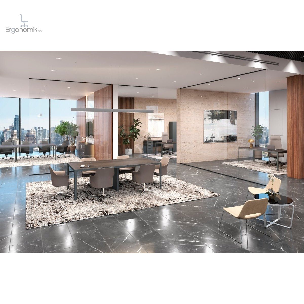 Mesa de Juntas Studio Melamina - Ergonomik mesa de juntas Office Class