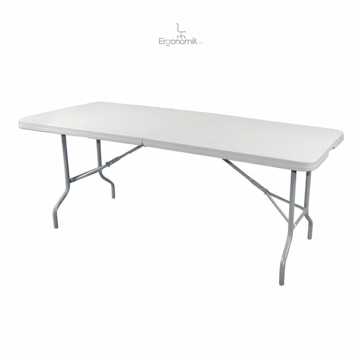 Mesa plegable rectangular 2 secciones 1.83×76 plastico blanco - Ergonomik mesa OFIK