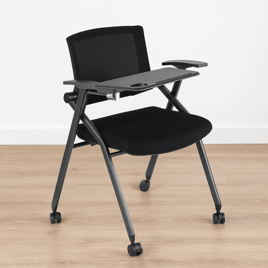 Mesabanco N1 con ruedas y tela negra mesh - Ergonomik mesabanco OFIK