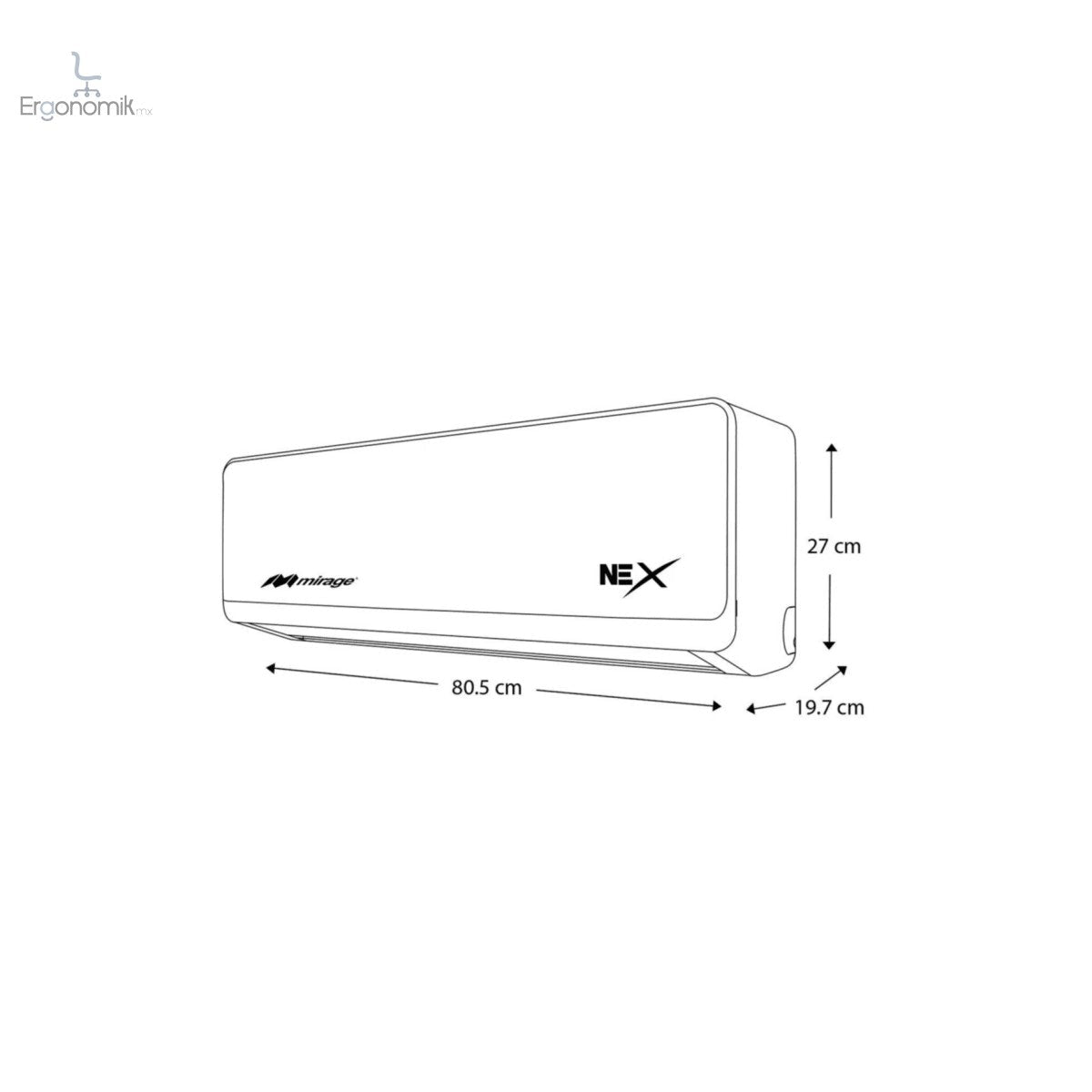 Minisplit Nex 1 Ton 110V Frío/Calor - Ergonomik Minisplit Mirage