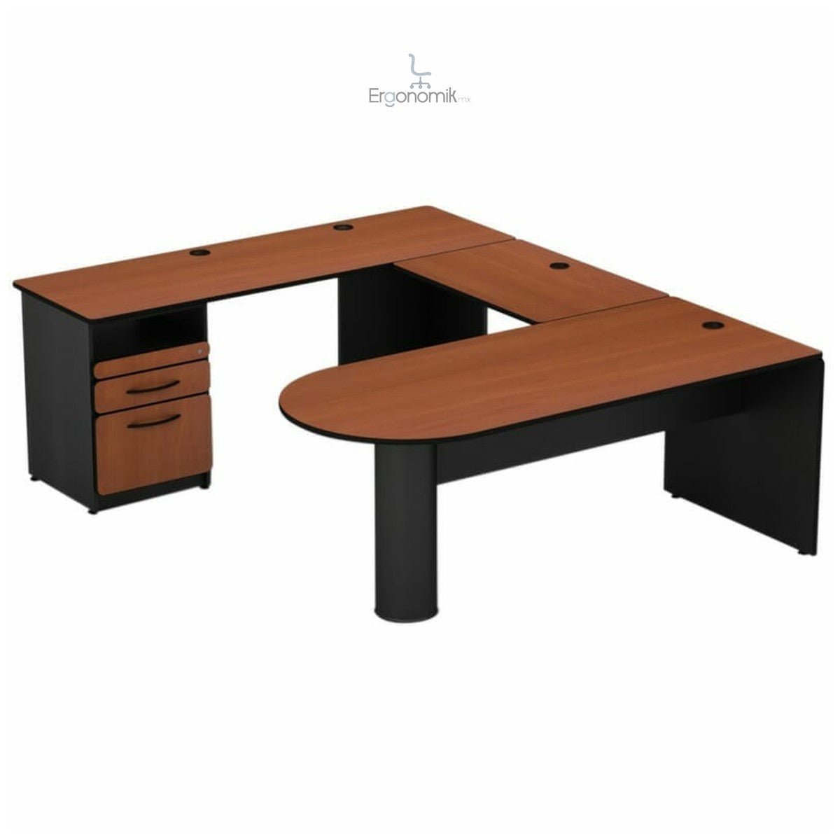 Módulo Semi Ejecutivo Trot pera/negro - Ergonomik escritorio OFIK