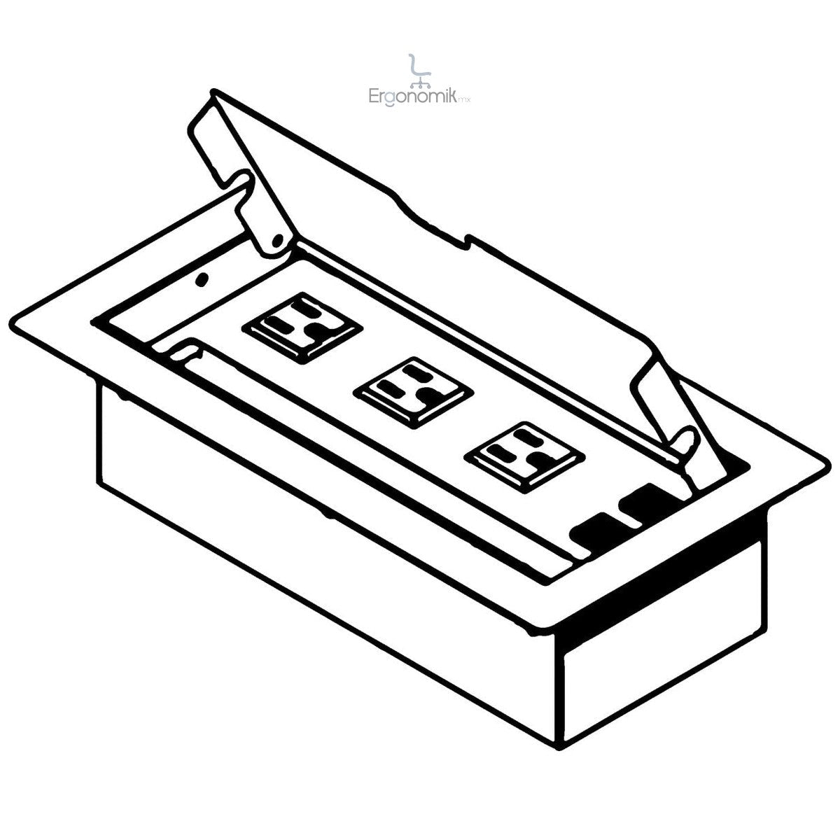 Multicontacto Barcelona Box con HDMI Inalámbrico — LUMBRO - Ergonomik Multicontacto empotrable LUMBRO