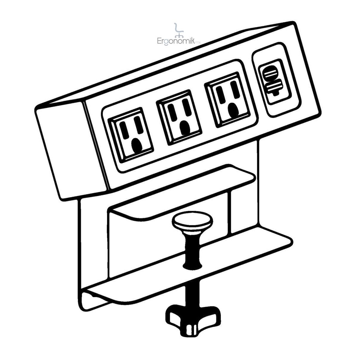 Multicontacto de Sobreponer Dublín G — LUMBRO - Ergonomik Multicontacto de sobreponer LUMBRO