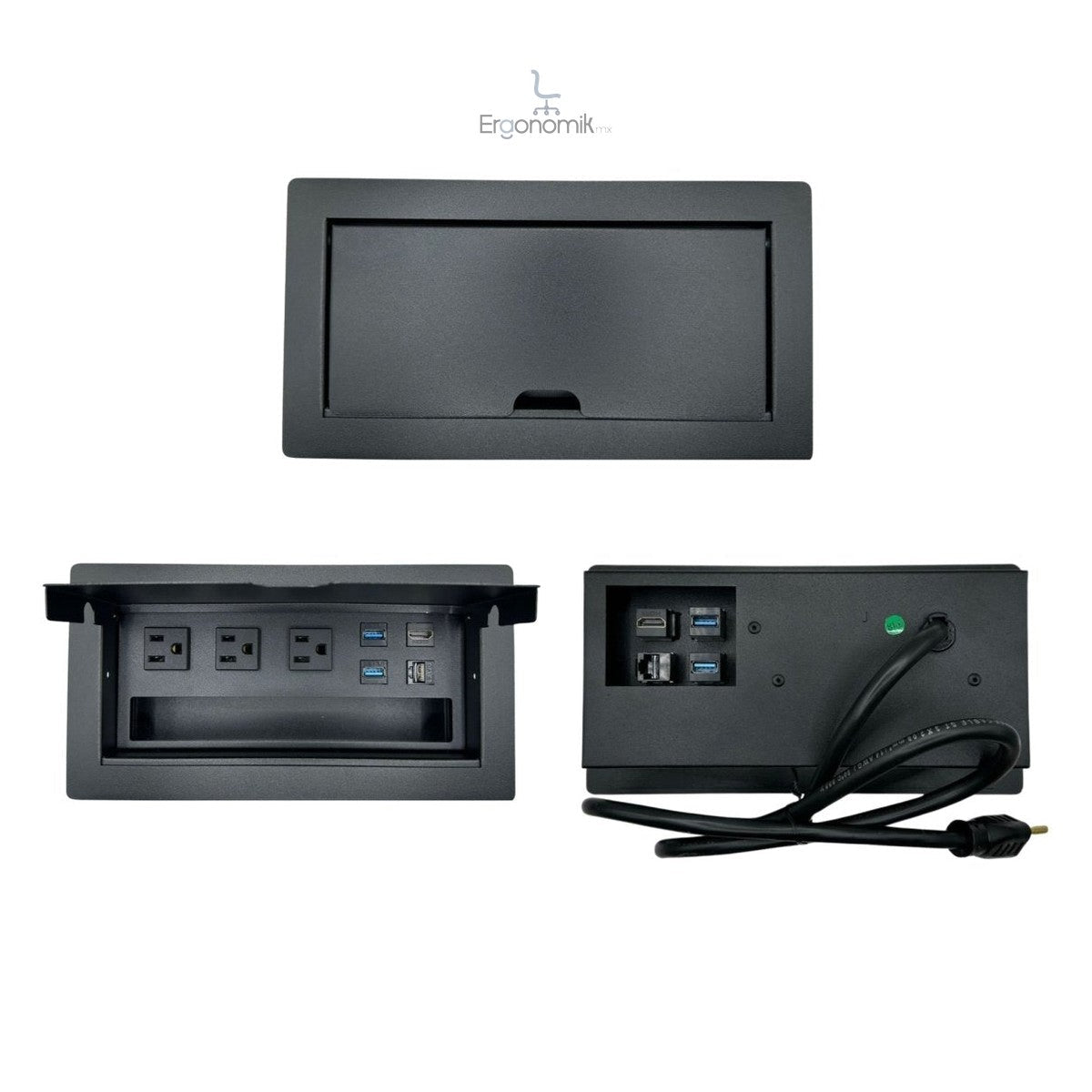 Multicontacto Empotrable Barcelona Box — LUMBRO - Ergonomik Multicontacto empotrable LUMBRO