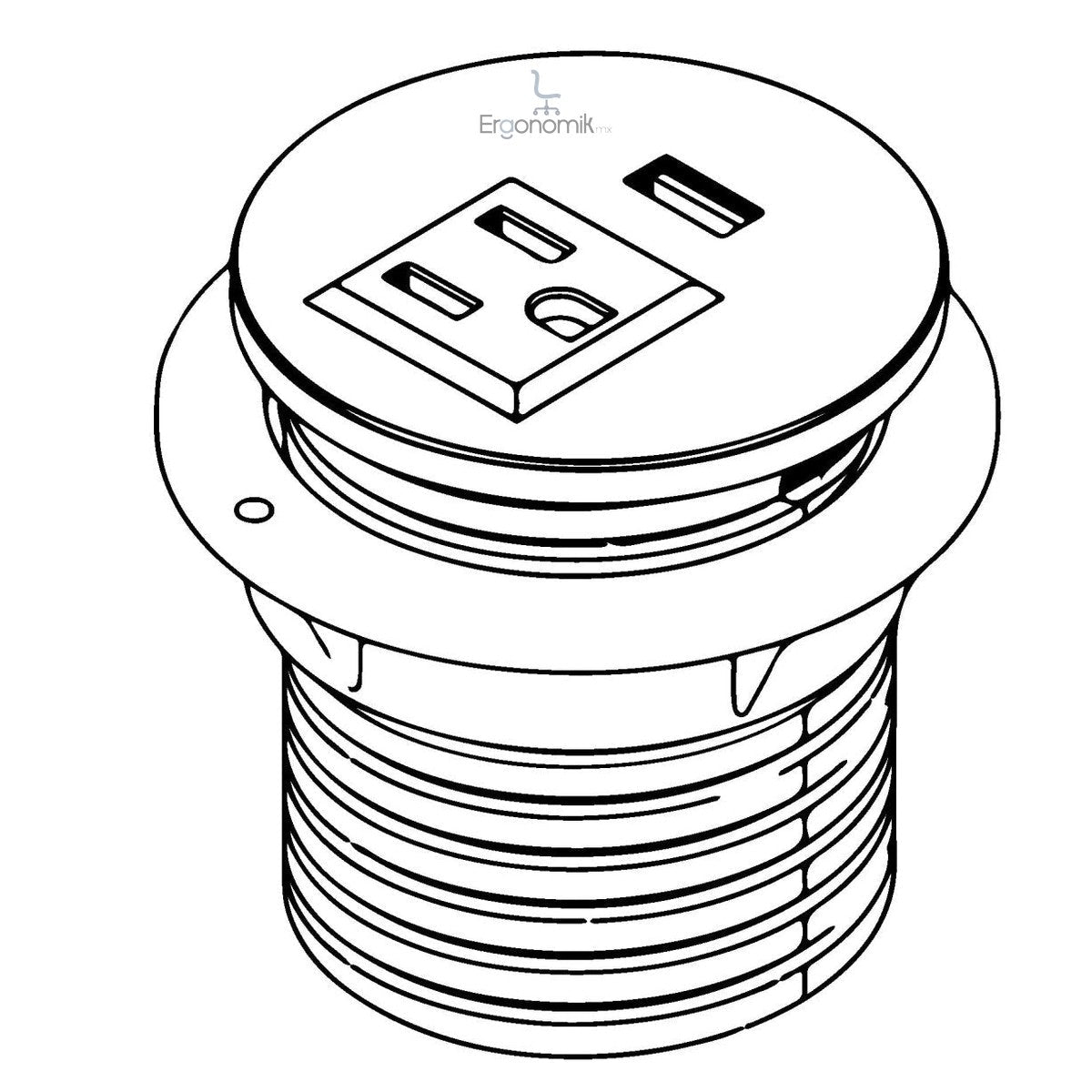 Multicontacto Split Mini — LUMBRO - Ergonomik Multicontacto empotrable LUMBRO