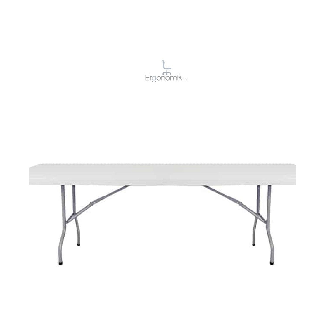 Mesa plegable rectangular ofik 2.44×76 plástico blanco