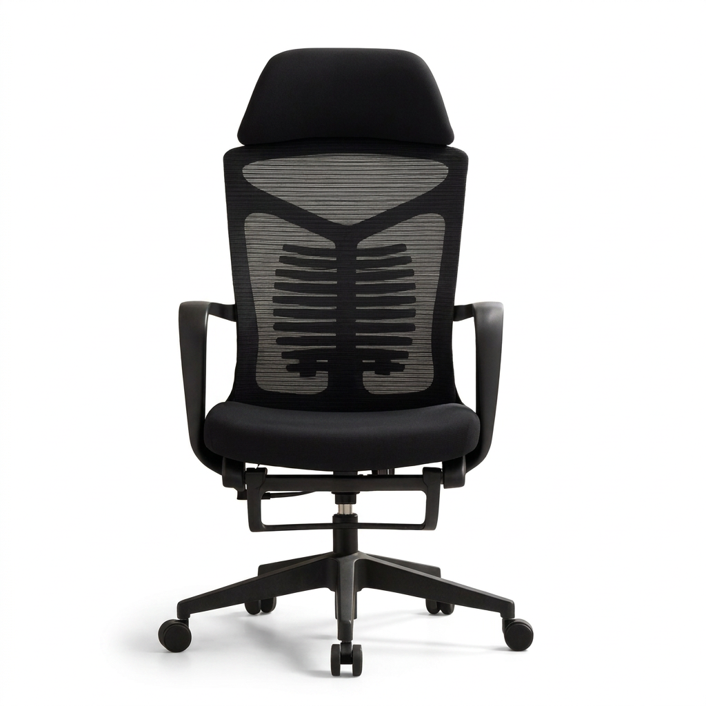 Silla Ejecutiva TA61 Mesh con Tela Negra y Descansapiés