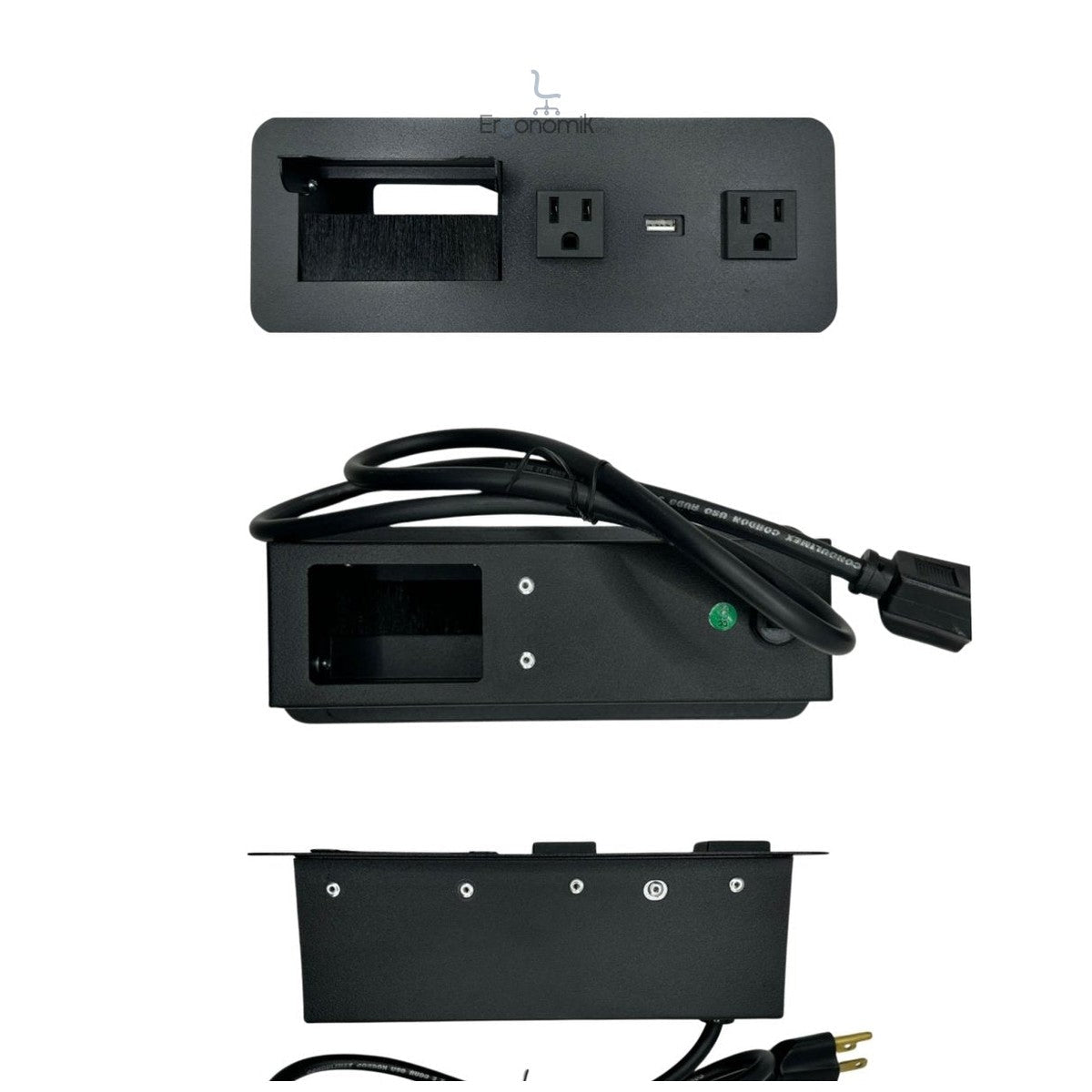 Pasacables Bari con Multicontacto — LUMBRO - Ergonomik Pasacables LUMBRO