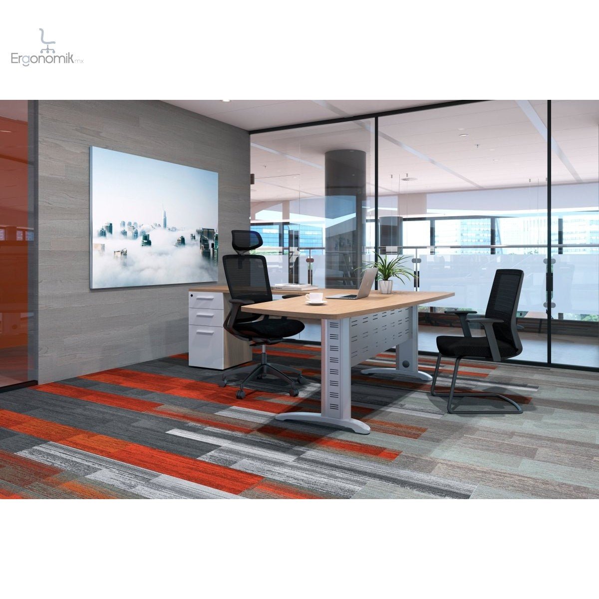 Permassa Operativo 1.65 x 2.10 Melamina - Ergonomik escritorio Office Class