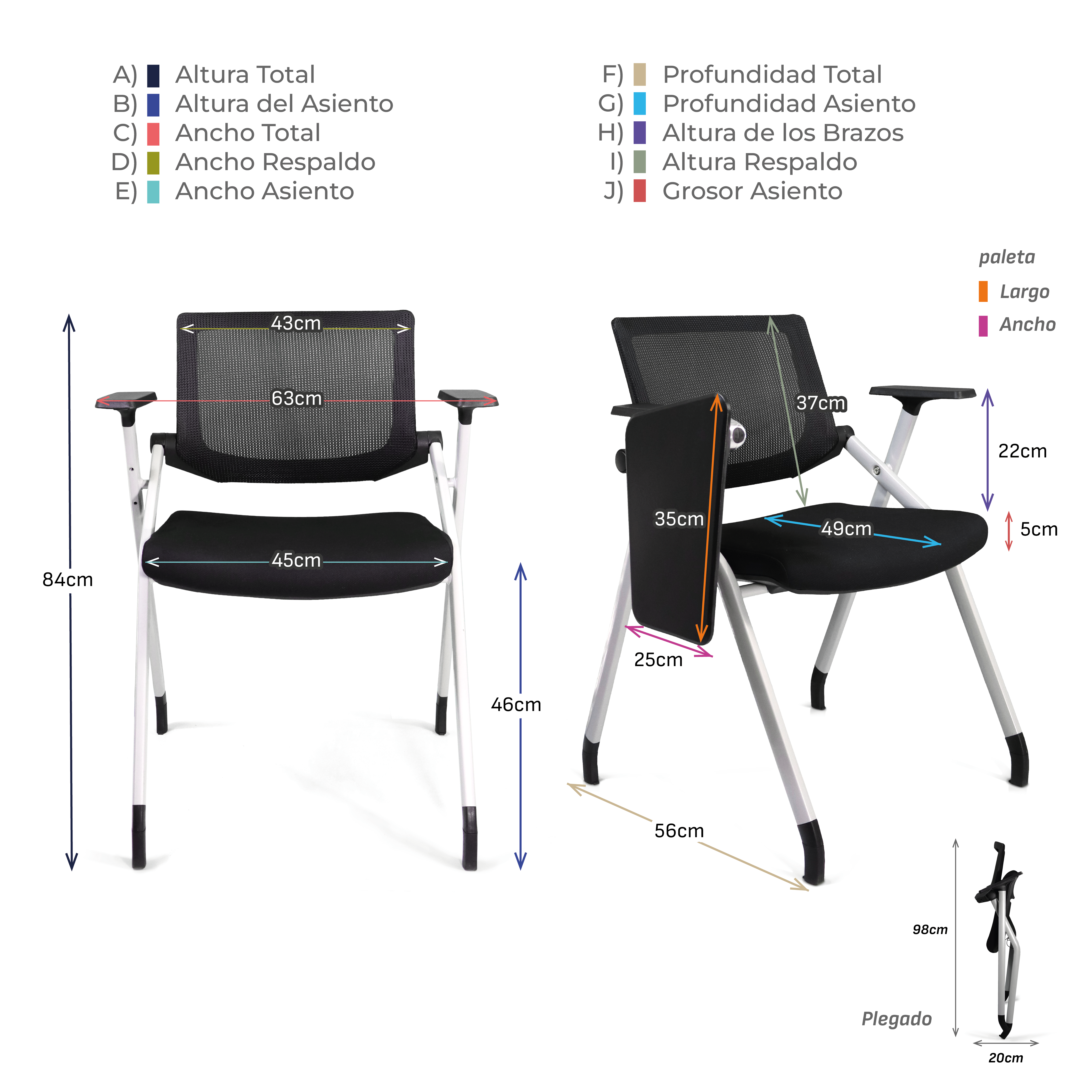 Pupitre Monopoli resistente y funcional para home office