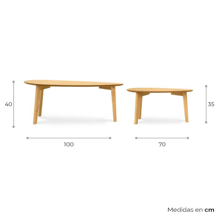 Set de Mesas de Centro Olu - Ergonomik Mesa de Centro Tamarindo