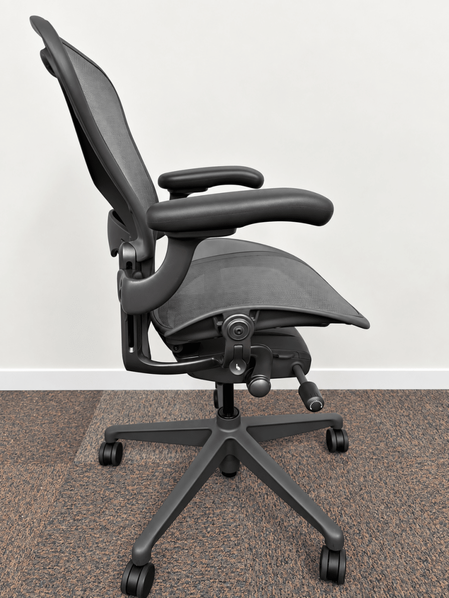 Silla Aeron Herman Miller Talla B Gris Bloqueo Brazos 3D - Ergonomik silla ergonomica Herman Miller