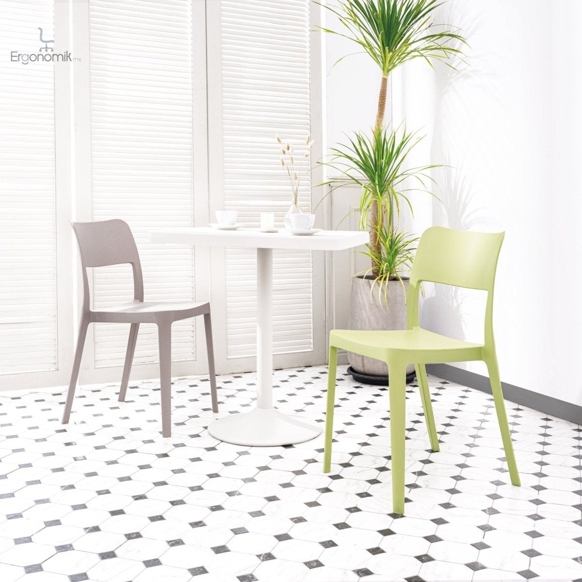 Silla de visita La Vie - 4 piezas - Ergonomik Silla de visita exterior OFFIHO