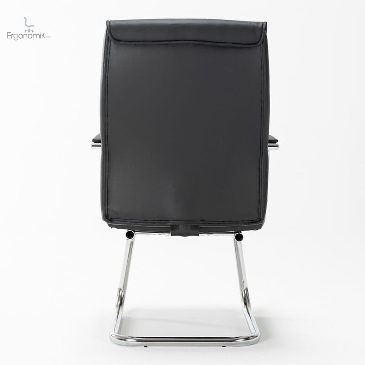 Silla De Visita Magnus Vinipiel Color Negro Base Cromada | Muebles ergonómicos en México | Ergonomik