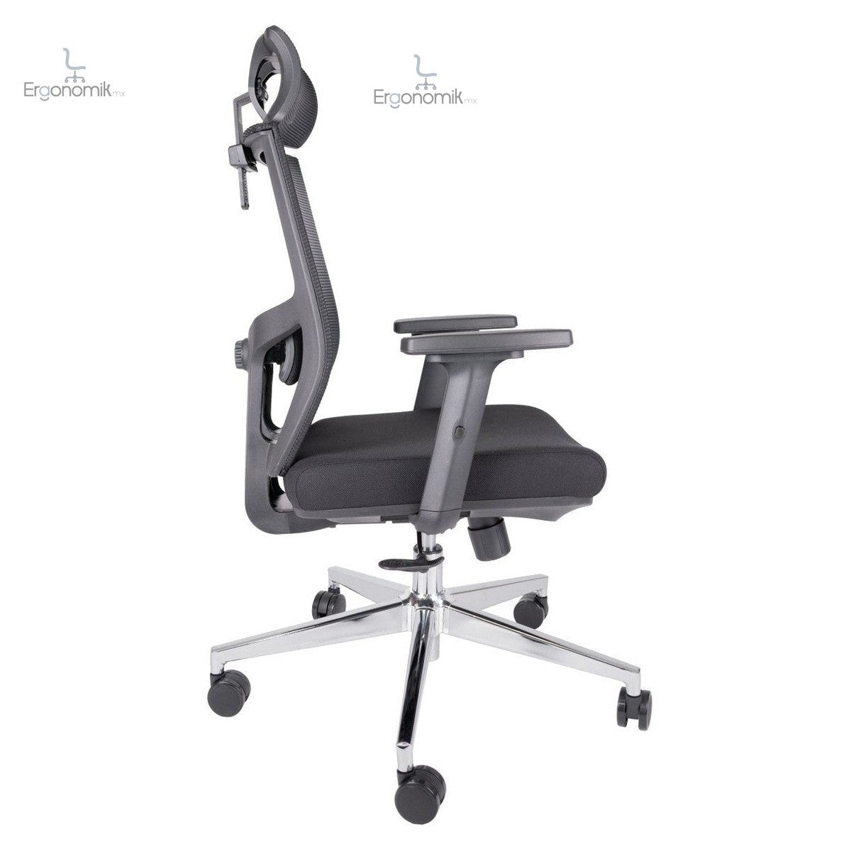 Silla Ejecutiva Aiko Negro Con Cabecera | Muebles ergonomicos en Mexico | Ergonomik