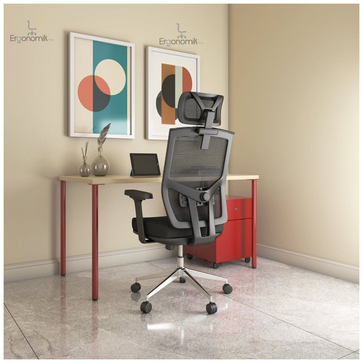 Silla Ejecutiva Aiko Negro Con Cabecera | Muebles ergonomicos en Mexico | Ergonomik