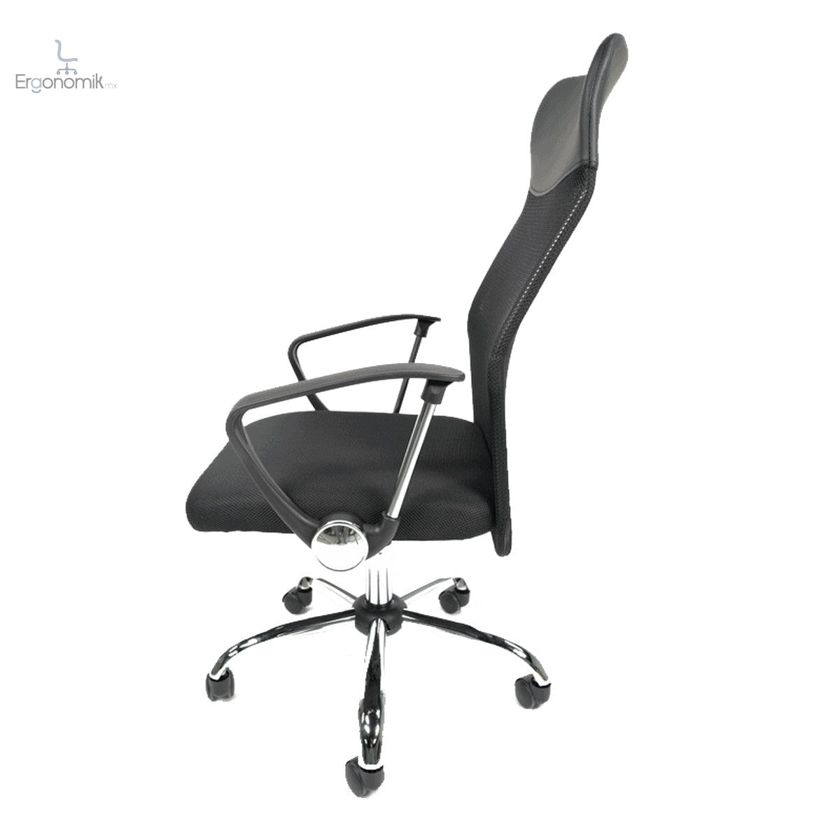 Silla Ejecutiva E103 Mesh Y Tela Color Negro Base Cromada - Ergonomik silla Ofik