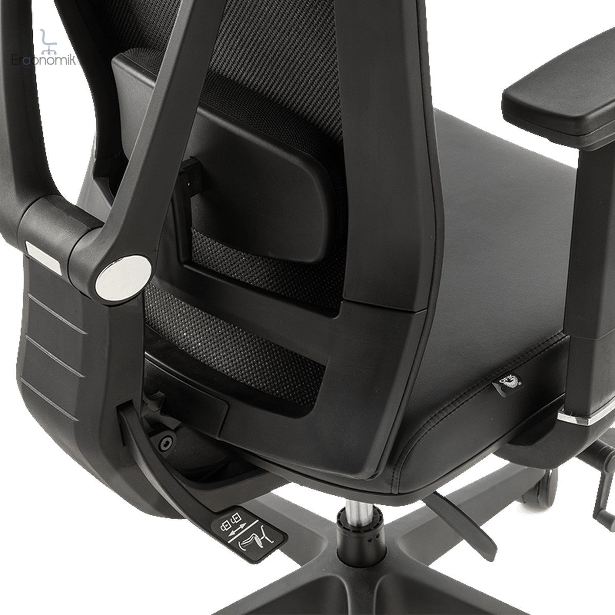 Silla Ejecutiva H1PU Vinipiel Asiento Y Estructura Negro - Ergonomik silla Ofik