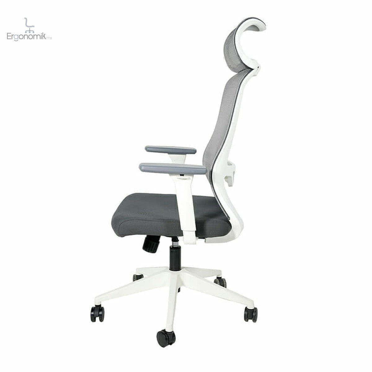 Silla Ejecutiva H7 Mesh Gris Estructura Blanca - Ergonomik silla ergonomica OFIK