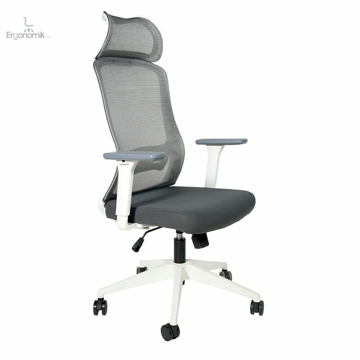 Silla Ejecutiva H7 Mesh Gris Estructura Blanca - Ergonomik silla ergonomica OFIK