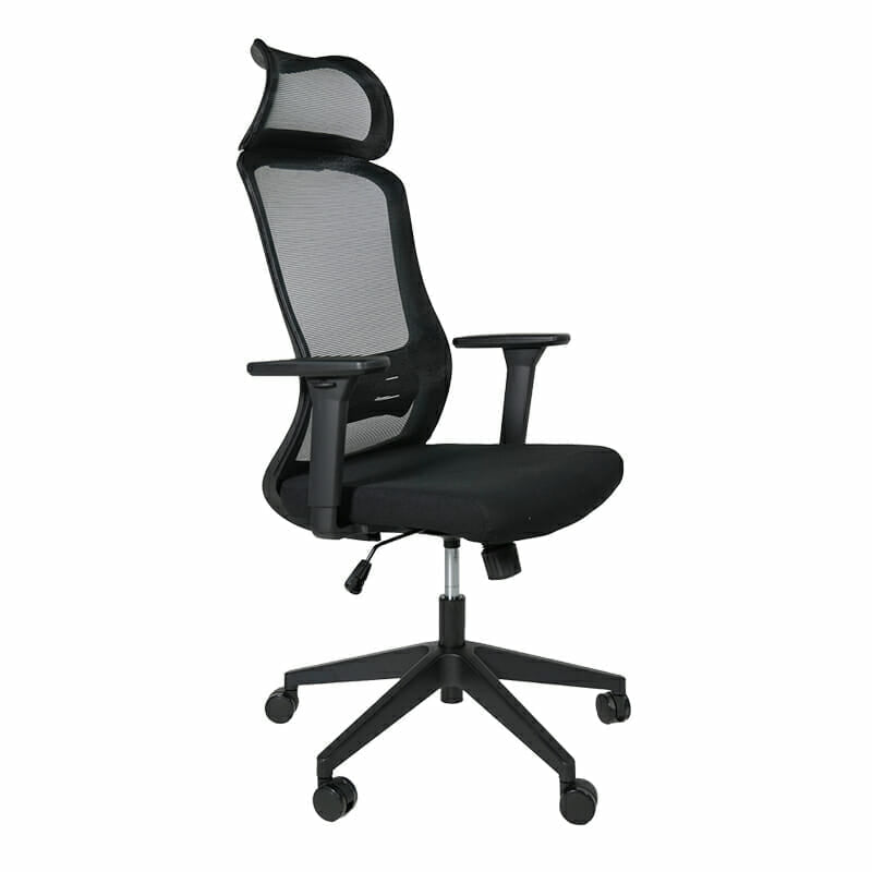 Vista frontal de la Silla Ejecutiva H7 mesh negro