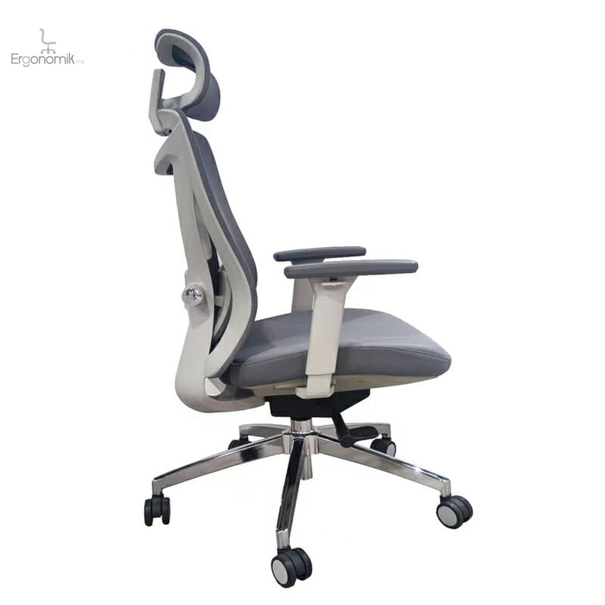 Silla Ejecutiva H8 Mesh Y Tela Gris Base Cromada - Ergonomik silla ergonomica OFIK