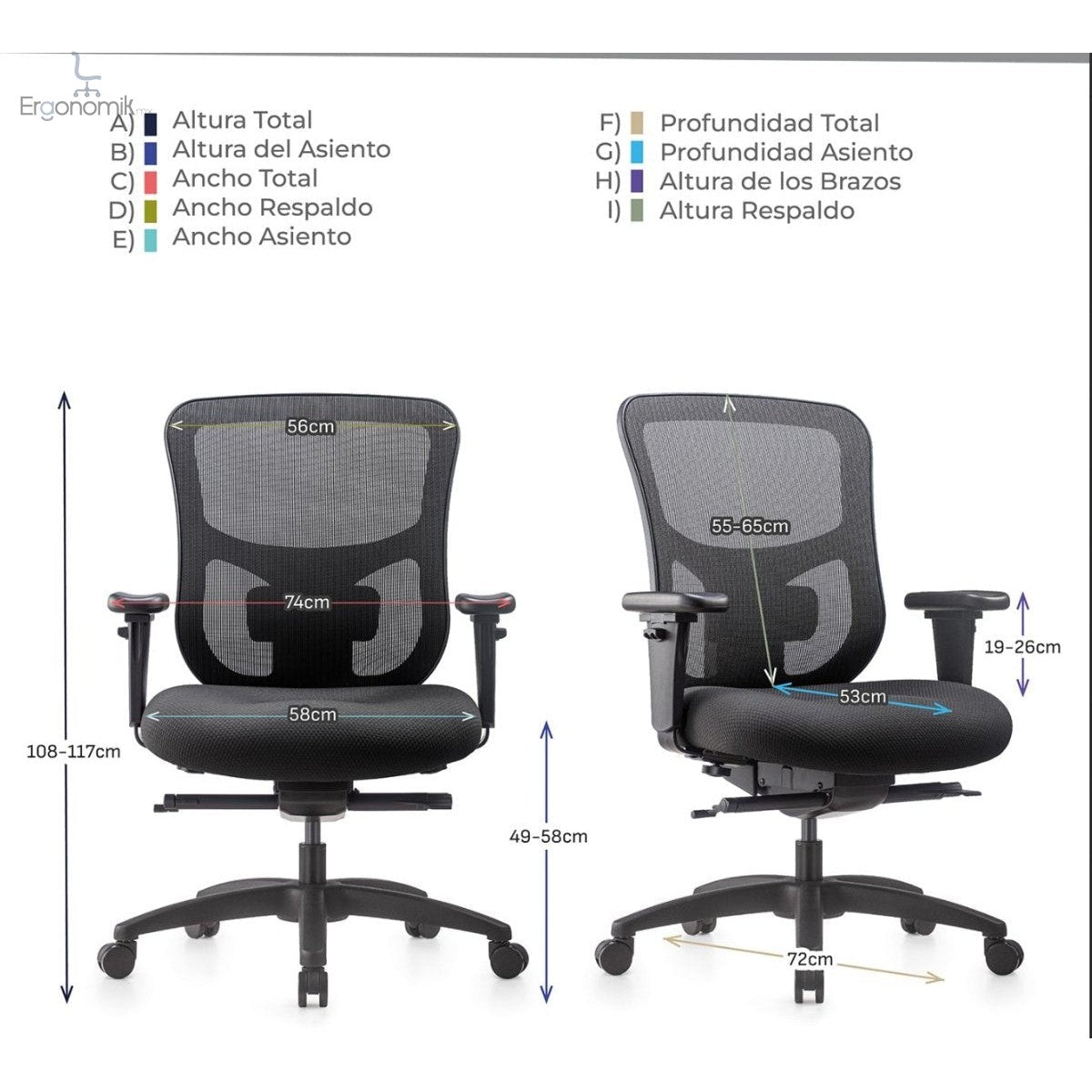 Silla Ejecutiva Heavy Duty - Ergonomik silla ejecutiva MEM