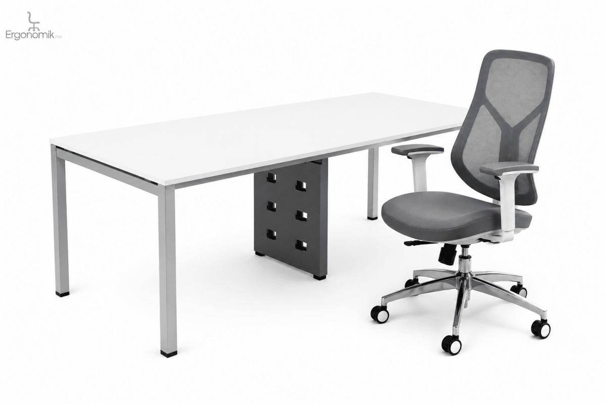 Silla Ejecutiva Julia+Escritorio Hamilton 240 x 120 - Ergonomik escritorio MEM