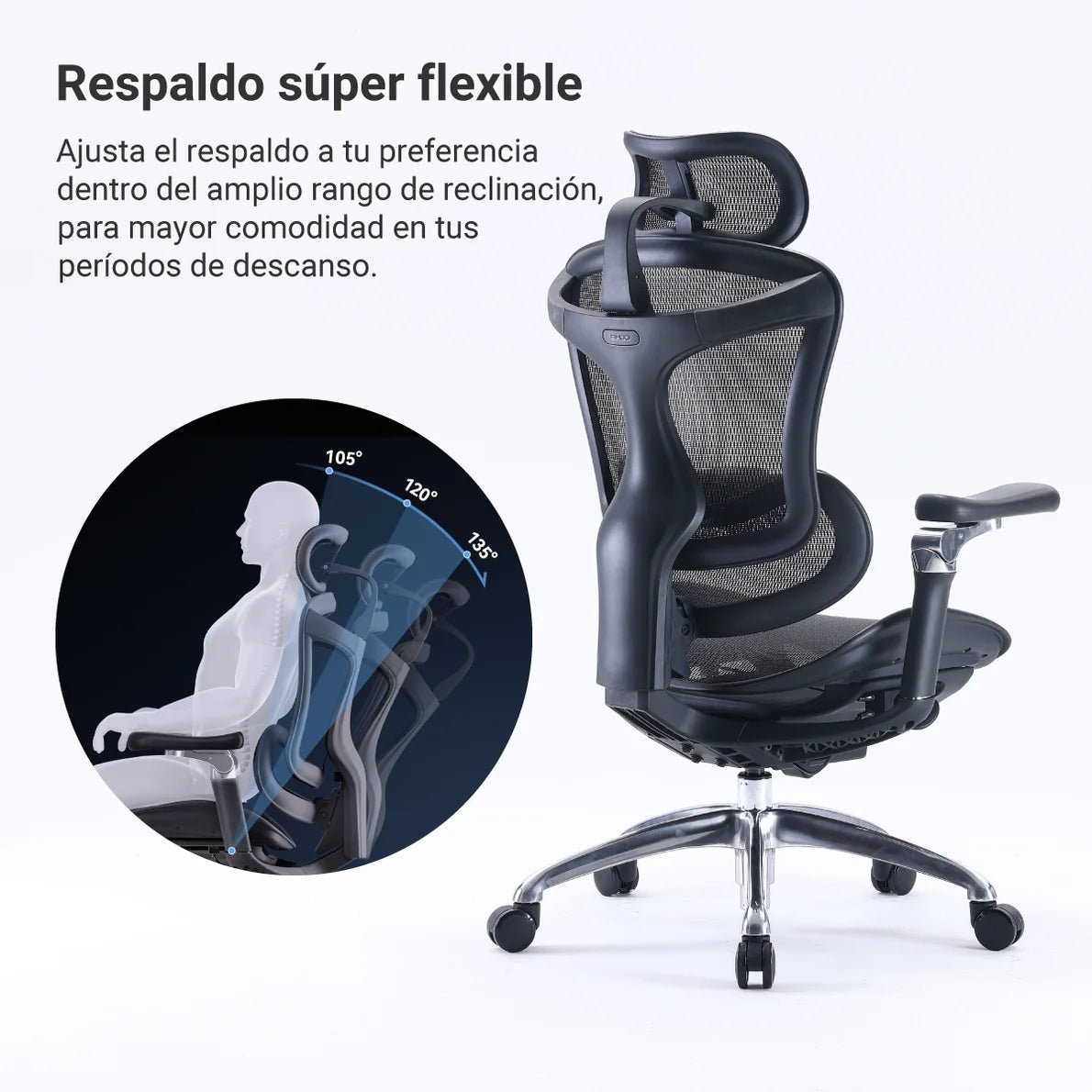 Silla Ejecutiva Multifunciónal S3 Mesh Negro - Ergonomik silla ejecutiva Ergonomik