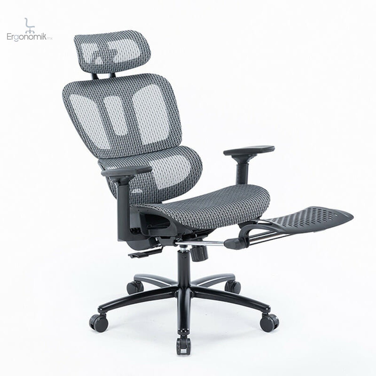 Silla Ejecutiva Nexus en Mesh con descansa Pies Gris - Ergonomik silla ergonomica OFIK