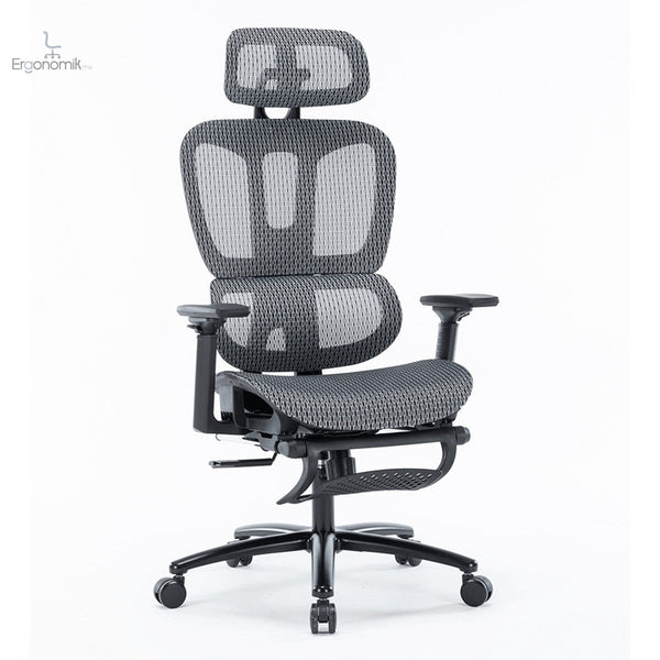 Silla Ejecutiva Nexus Mesh Gris con Descansapiés