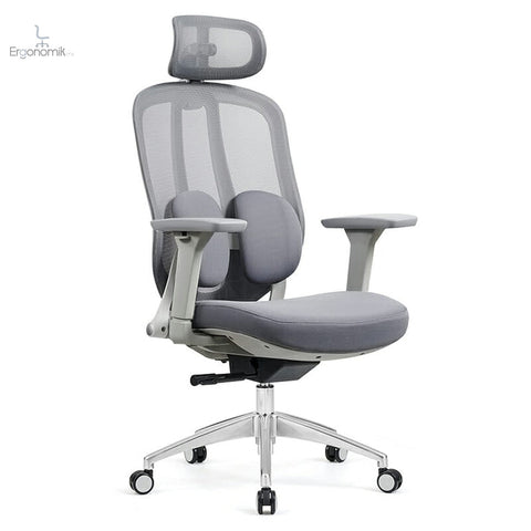 Silla Ejecutiva Organic Mesh Y Tela Gris Base Cromada