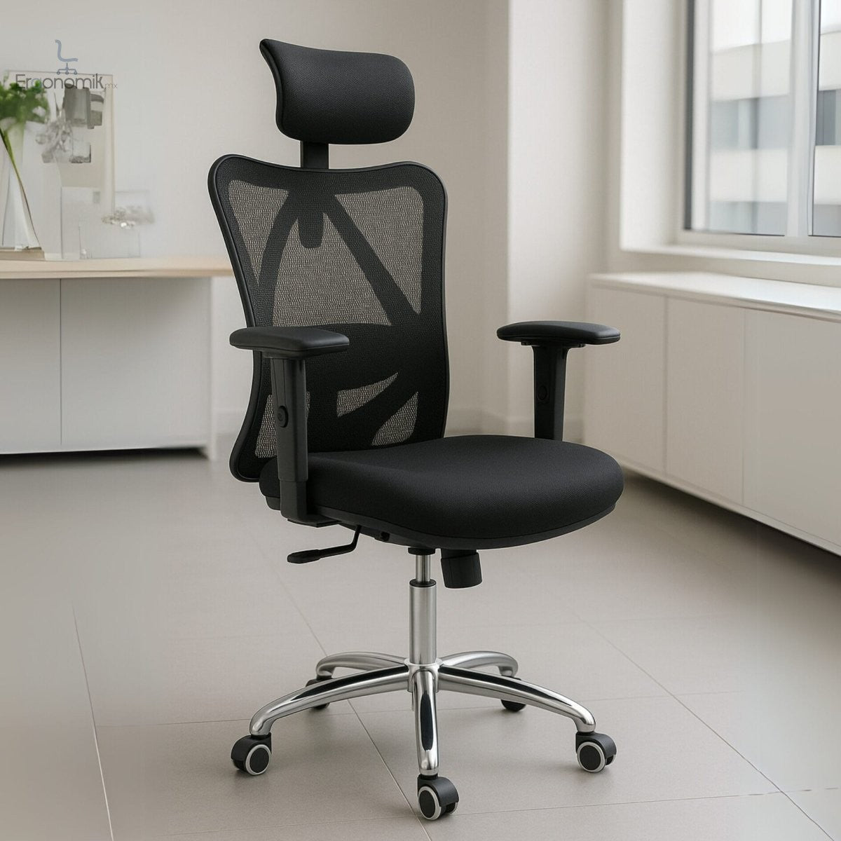 Silla Ejecutiva S18 Mesh Negro - Ergonomik silla ergonomica OFIK